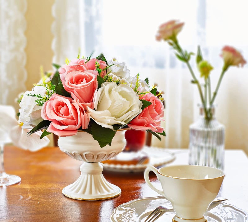 Lanlong 2 Pieces Household Metal Flower Vase Wedding Centerpiece Decor Retro Vases - Image 4